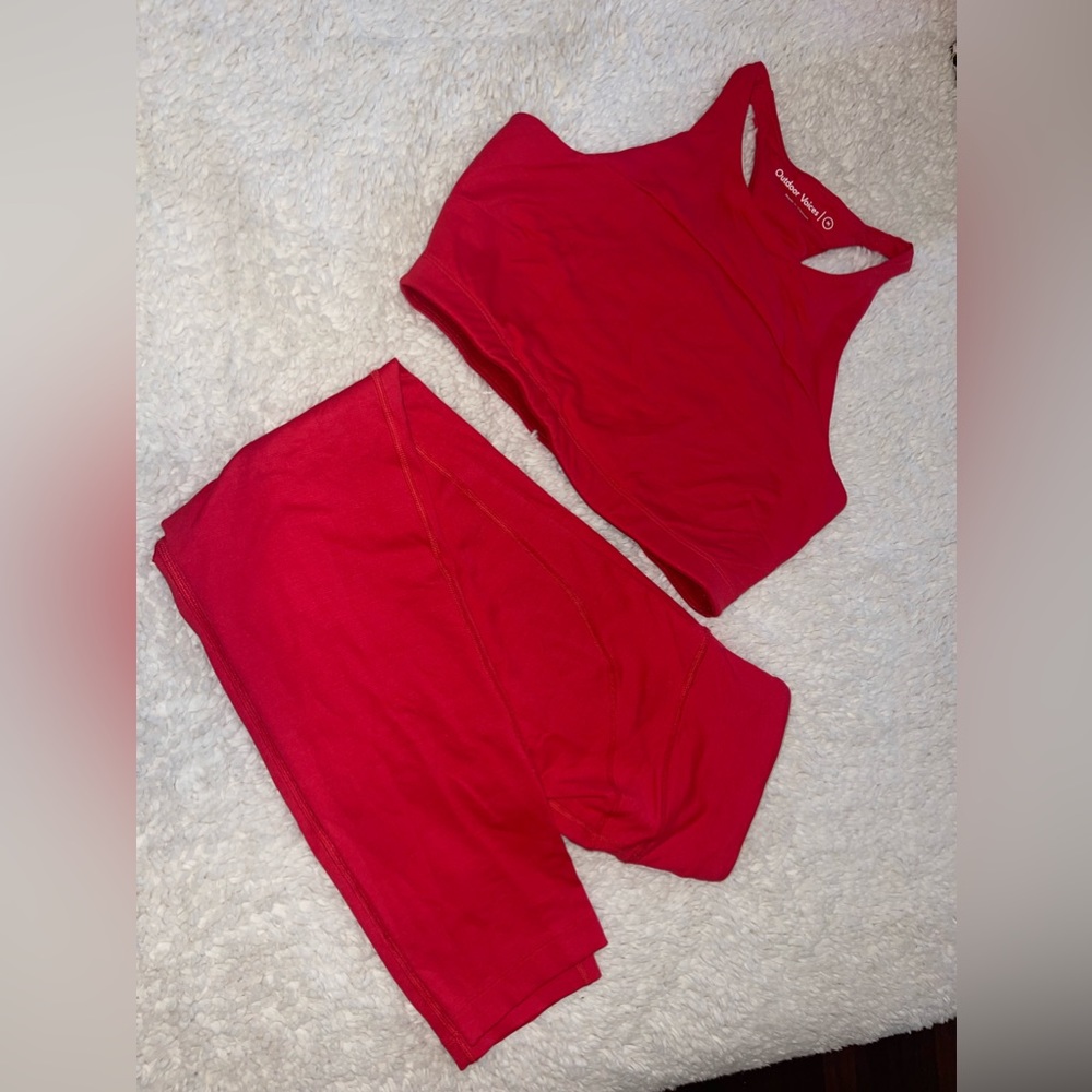 Outdoor Voices Red Workout Set